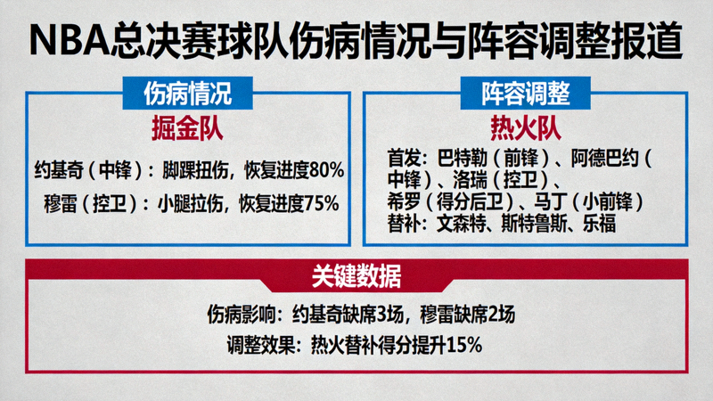 NBA总决赛球队伤病情况与阵容调整报道