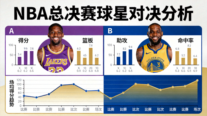 NBA总决赛球星对决分析 - 两位超级巨星数据对比图表