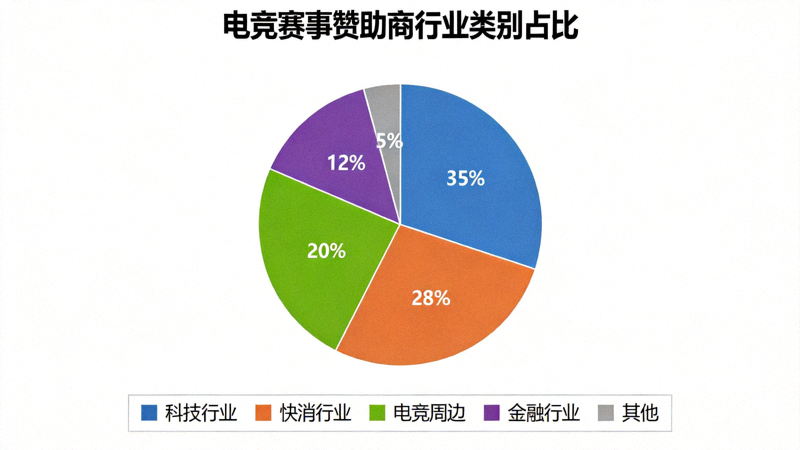 电竞赛事赞助商行业类别占比饼状图