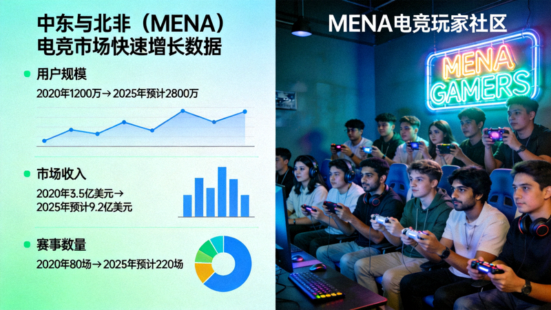 中东与北非地区MENA电竞市场快速增长数据图表与玩家社区照片