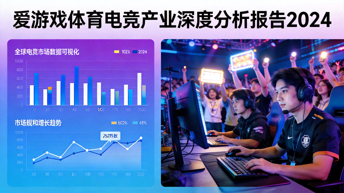爱游戏体育电竞产业深度分析报告2024封面 - 全球电竞市场数据可视化图表与赛事场景融合