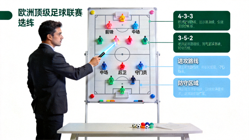 欧洲顶级足球联赛战术分析板示意图 - 教练讲解阵型